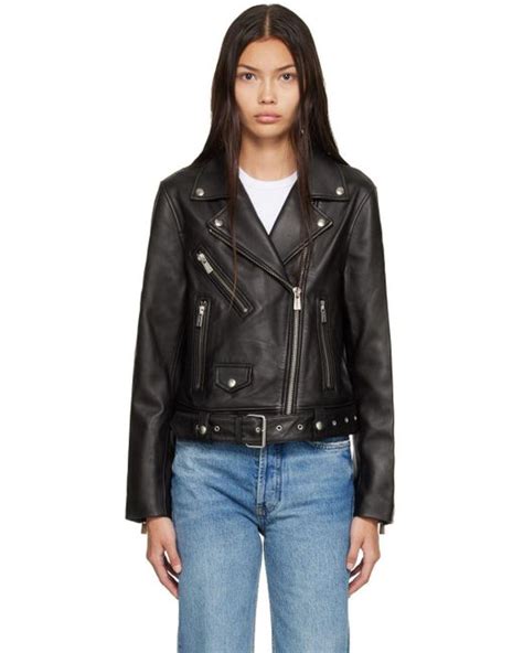 Anine Bing Benjamin Moto Leather Jacket In Black Lyst