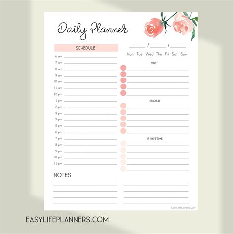 Daily Planner 2021 Daily Planner Pages, Floral Planner, Letter Size Planner, Big Happy Planner ...