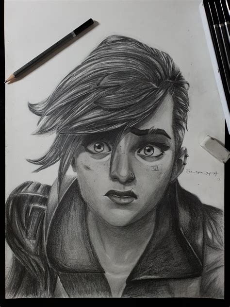 [no spoilers] Here is my portrait drawing of Vi ! Did one for Jinx