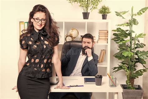 Man And Attractive Woman Boss Manager Director And Ceo Position