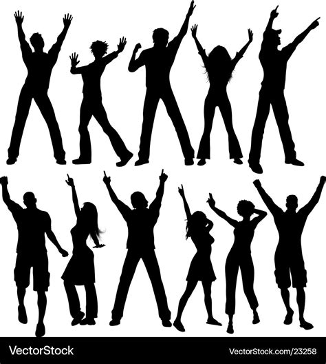 Party People Silhouettes Royalty Free Vector Image