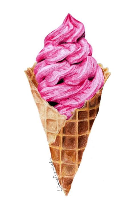 Ice Cream Food Painting Ice Cream Art Watercolor Food