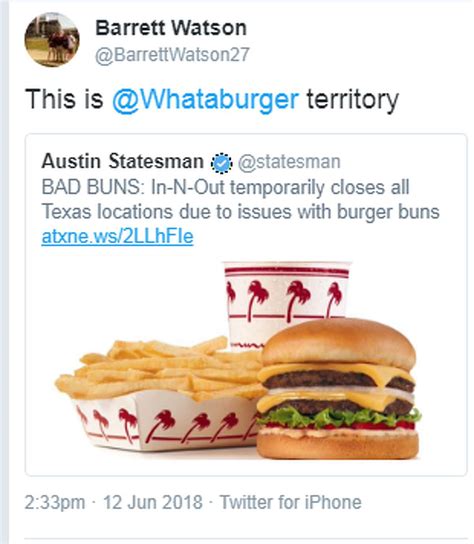 In N Out Has To Close Temporarily Whataburger Fans Crack Jokes Online