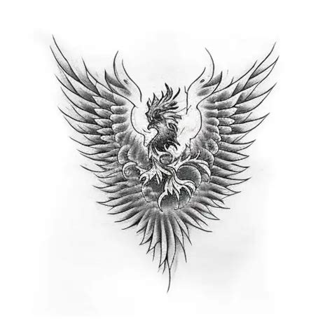 Japanese Red Phoenix On The Chest Tattoo Idea Blackink