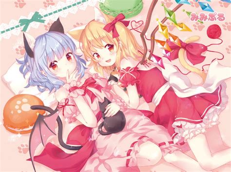 Remilia Scarlet And Flandre Scarlet Touhou Drawn By Mimimimipuru