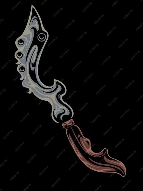 Premium Vector Sundanese Traditional Weapon Vector Keris Kujang