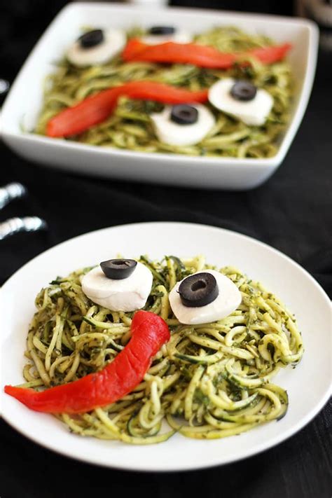 Healthy Kids Halloween Party Idea Spooky Green Monster Zucchini