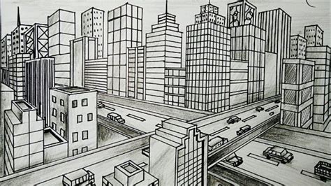 10 Sketsa Pemandangan Kota Contoh And Cara Membuatnya