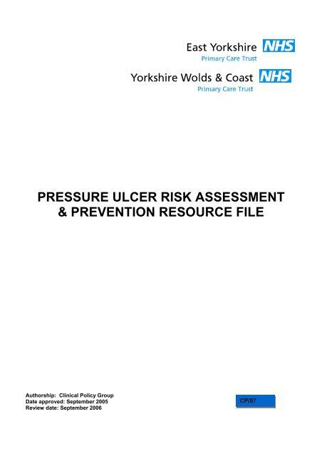 Pressure Ulcer Risk Assessment And Prevention Resource File