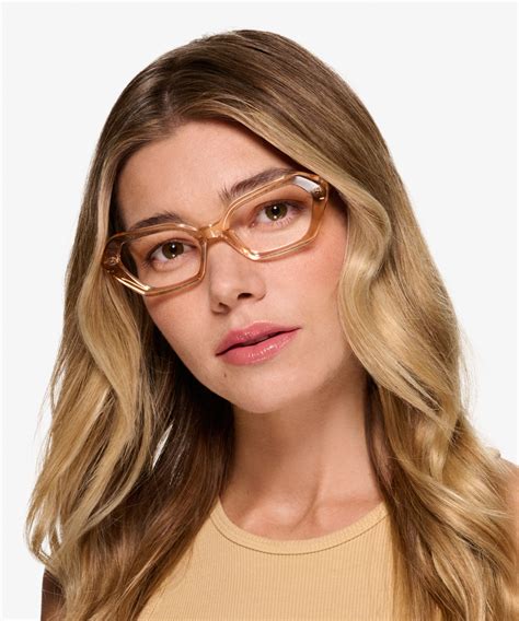 Lucille Cat Eye Crystal Light Orange Glasses For Women Eyebuydirect