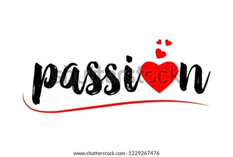 Passion Word Text Red Love Heart Stock Vector Royalty Free 1229267476