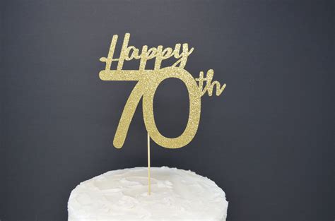 Happy 70th Cake Topper Cake Decoration Birthday Party Glitter