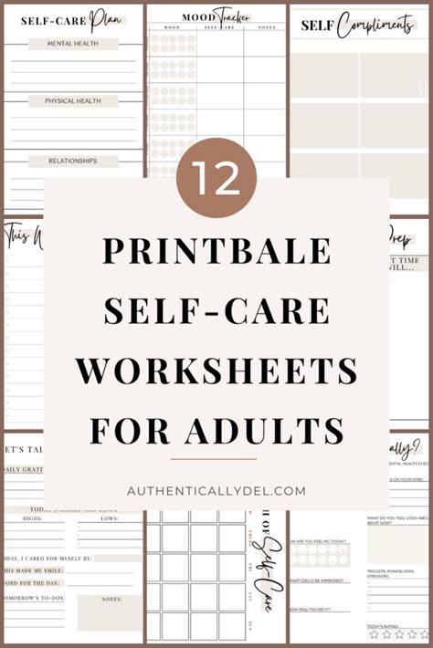12 Best Printable Self Care Worksheets For Adults Authentically Del 7 Top Self Care Pdf