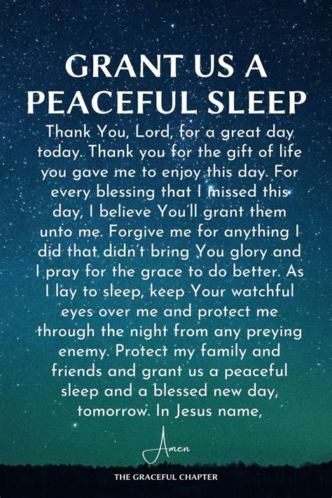 An Image With The Words Grant Us A Peaceful Sleep