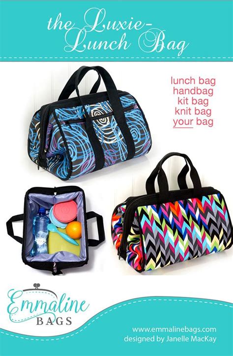 Luxie Lunch Bag Sewing Pattern From Emmaline Bags Emmaline Bags