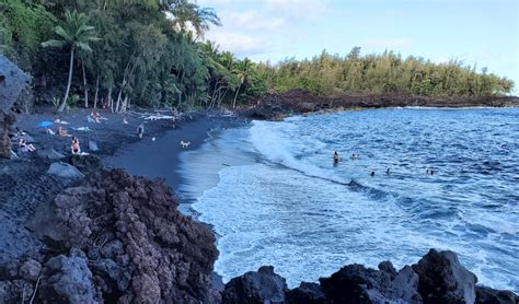 kehena black sand beach pahoa hawaii beaches