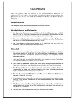 Mietvertrag mustervertrag fur vermieter zum download ratgeber. Vorlage „Hausordnung" zum Ausdrucken - Download kostenlos