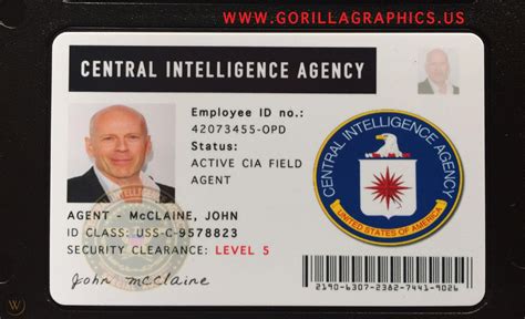 Customizable Pvc Cia Id Card Fbi Badge Fake Id Props For Novelty