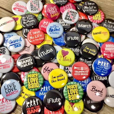 Band Button Pins Marching Band Pinback Button Badge Band Etsy