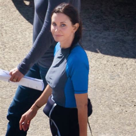 Courteney Cox Wetsuit Nipple Pokies Filming Cougar Town Really Hot