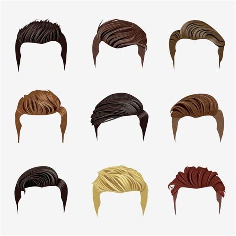 Mens Hairstyles Clipart Transparent Background Set Of Men S Hairstyles