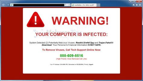 remove warning your computer may be infected virus