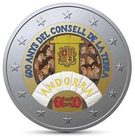 Andorra 2 Euro 2019 600 Years Parliament Of Andorra Coloured