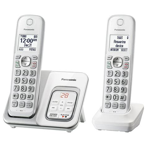 Telephone White Panasonic Expandable Cordless Home Landline Telephones