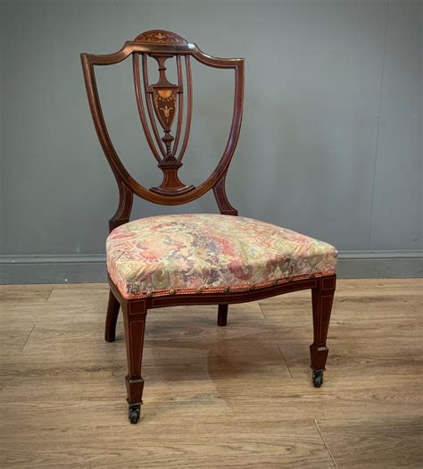 Attractive Small Antique Inlaid Mahogany Bedroom Chair 745408