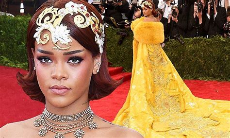 Rihanna Steals The Show In Huge Bright Yellow Gown At Met Gala Yellow