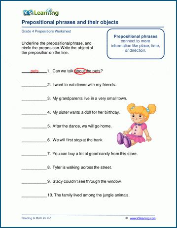 We have seen prepositions of place, so on this new entry, we can study, practice and play a preposition game. Preposition Worksheets For Grade 1 With Pictures - Leftwings