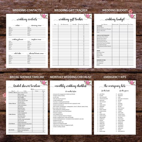 Free Printable Wedding Planner Workbook Pdf