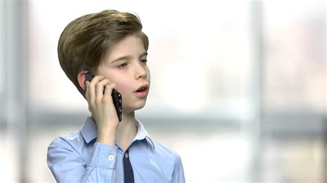Close Up Child Talking On Phone Child Using Stock Footage Sbv 331265675