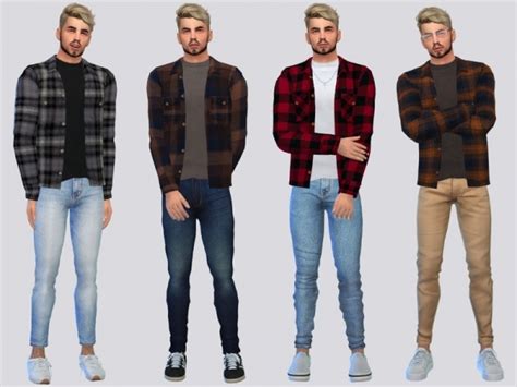 Mclaynesims Rustique Flannel Shirts The Sims 4 Download Simsdomination