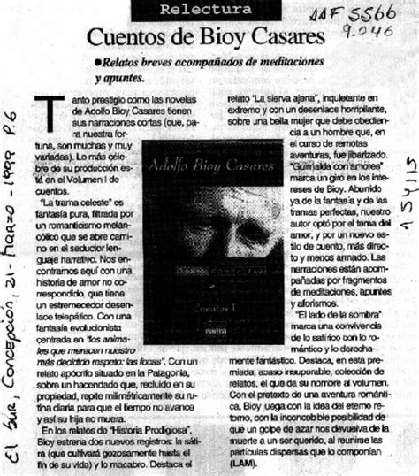 Cuentos De Bioy Casares Artículo Lam Biblioteca Nacional Digital