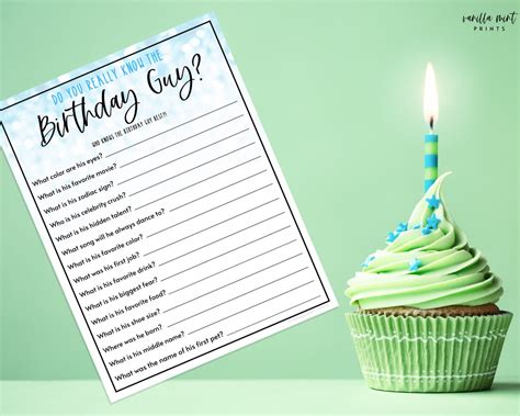 adult birthday party games do you really know the birthday etsy