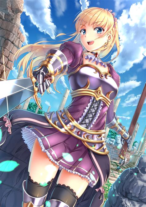 Fondos de pantalla ilustración Anime Chicas anime armadura espada