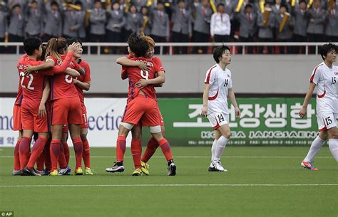 Held every four years, in between asian championships. North and South Korea women face off in football match ...