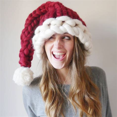 Jumbo Knitted Santa Hat By Lauren Aston Designs Chapeau De Noel Tricot Bonnet Pere Noel