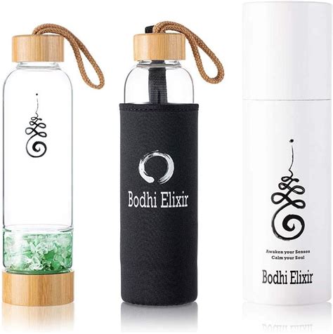 Bodhi Elixir Crystal Water Bottle Crystal Healing Water Bottle Quartz Crystal Water Bottle