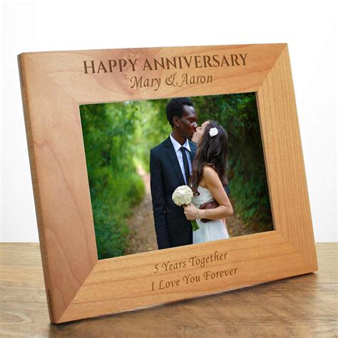 Gemstone and color tourmaline and tanzanite are the gemstones associated with the eighth wedding anniversary. Personalised Happy Anniversary Wooden Photo Frame
