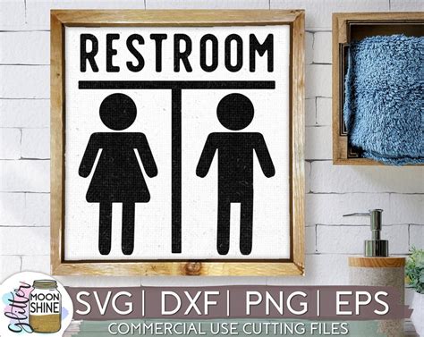 Restroom Sign Design Svg Eps Dxf Png Files For Cutting Etsy