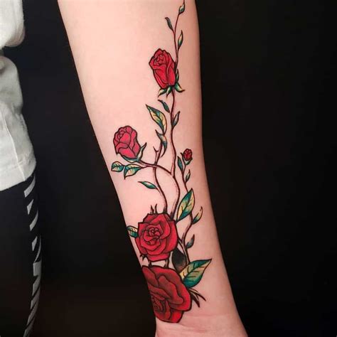 Forearm Rose Vine Tattoos Yoantattoos Flower Vine Tattoos Beautiful