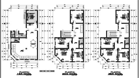 The Layout Of Three Floors Plan Detail Detail Dwg File Cadbull