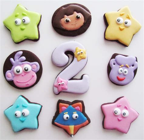 Dora The Explorer Småkager Dora Cookies Decorated Cookies Birthday