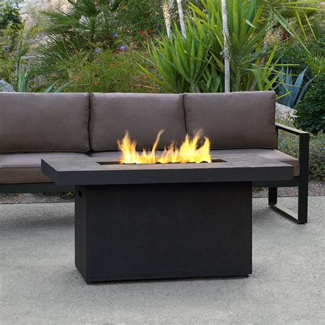 Real Flame Ventura Propane Gas Fire Pit Chat Table Rectangle Kodiak Brown Ultimate Patio