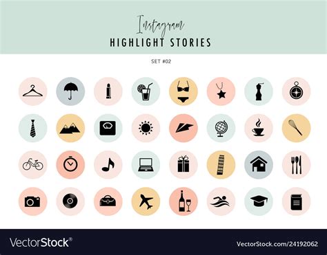 instagram highlights stories covers icons vector image