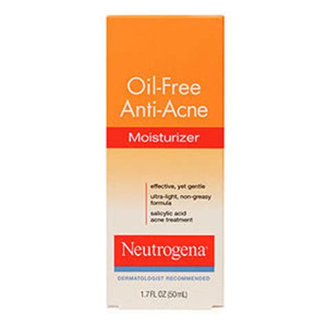 The lightweight, easily absorbed moisturizer provides all day hydration and makes skin soft without clogging the pores. Neutrogena Oil-Free Anti-Acne Moisturizer Reviews ...
