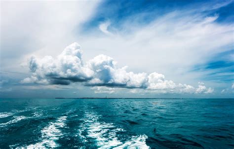 Water Ocean Horizon Waves Clouds Wallpapers Hd Desktop And Mobile