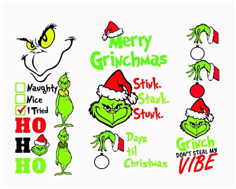 Grinch Gesicht Svg Grinch Svg Bundle Clipart Cricut Digital Etsy Schweiz